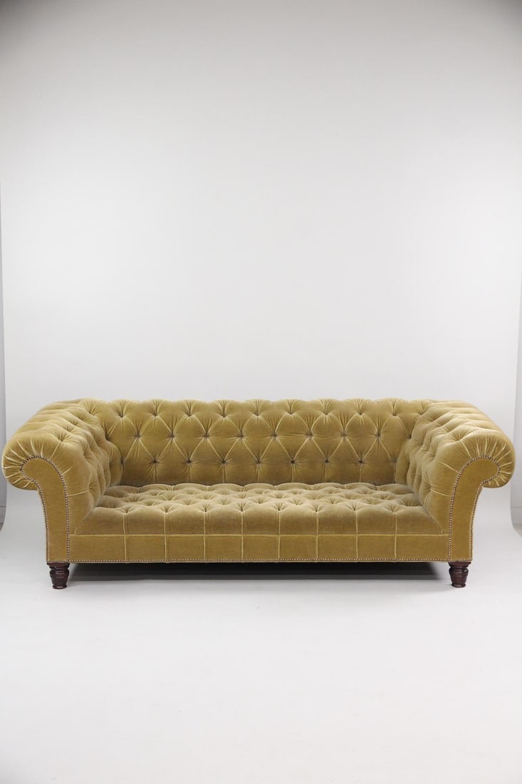George Smith Beige Mohair Upholstered Chesterfield Sofa (1 of 14)