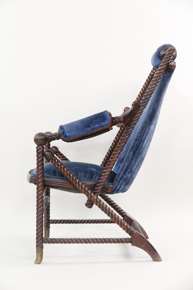 George Hunzinger Blue Velvet Rocking Chair (1 of 14)