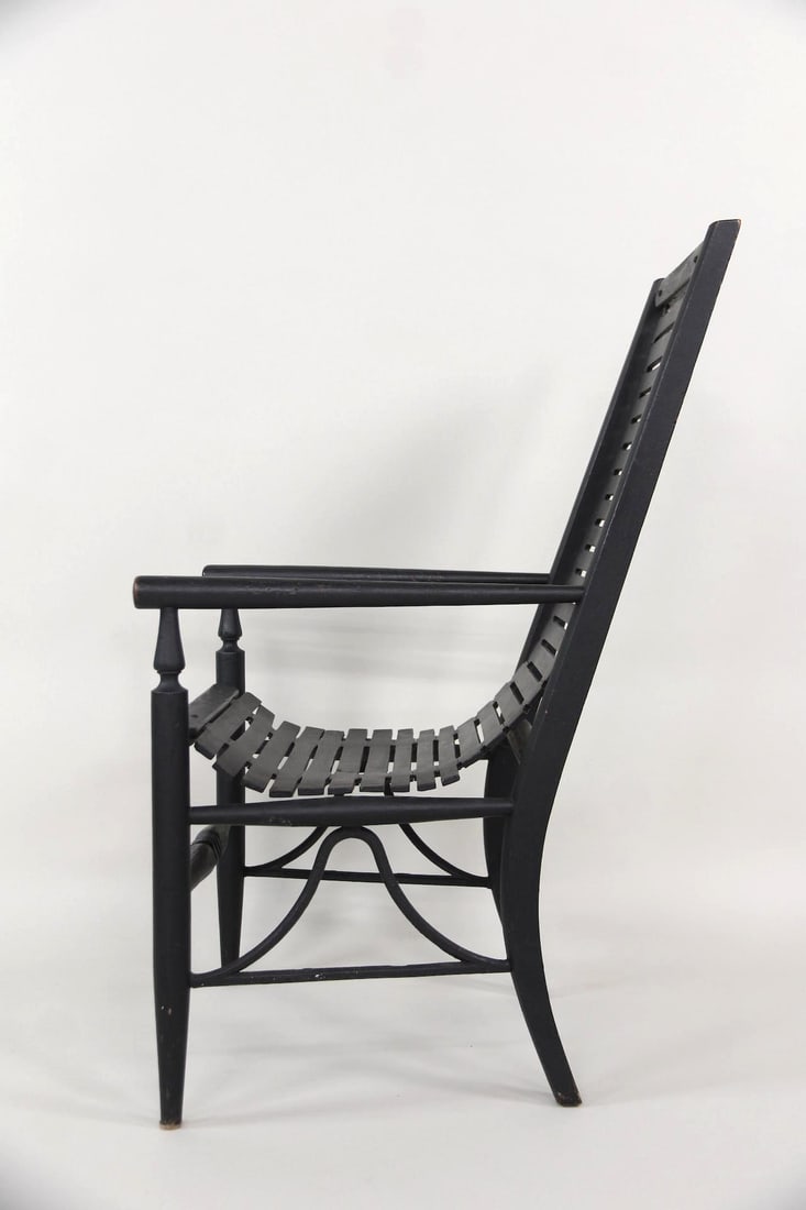 Aesthetic Movement Slatted Chair, Black Paint (1 of 14)