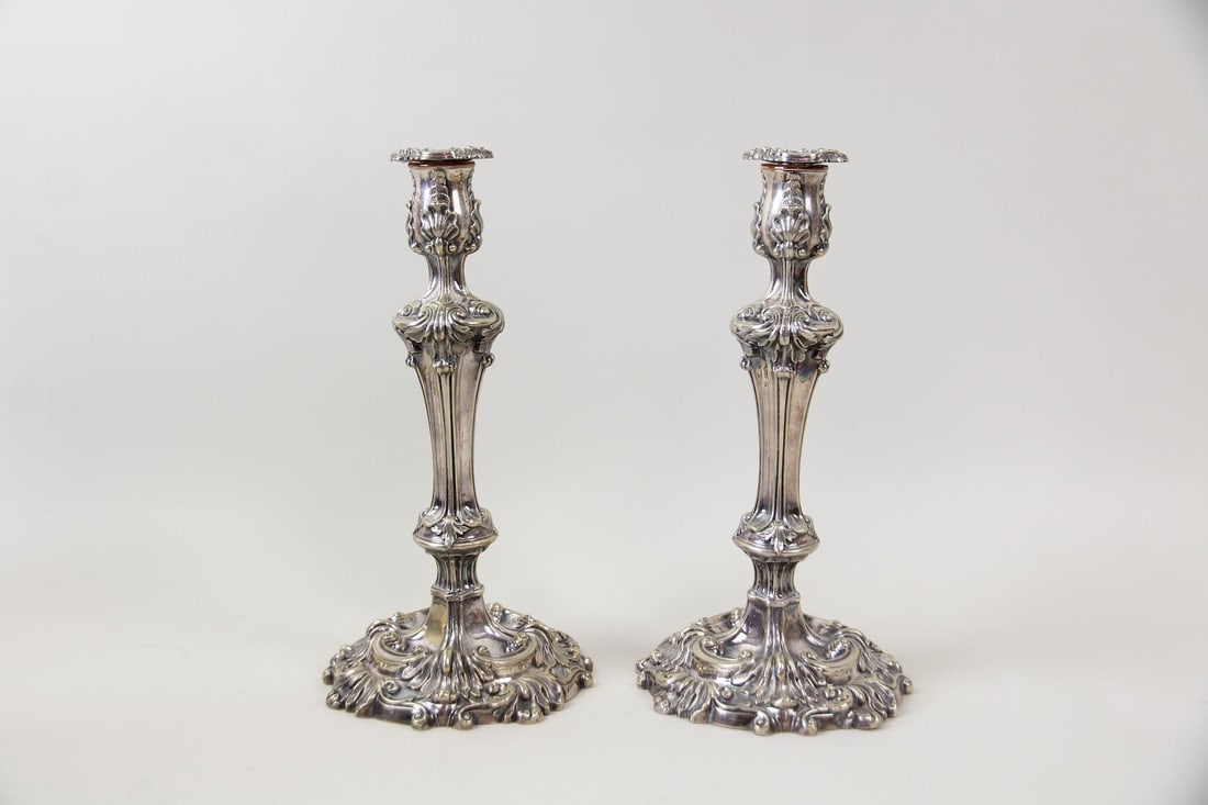 Pair of Heavy Silver Rococo Candlesticks, 2 of 2 (1 of 15)