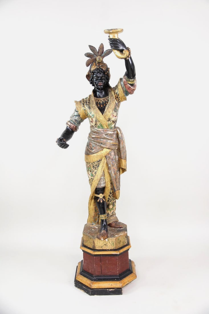 Large Venetian "Blackamoor" Carved Polychrome Sculpture (1 of 20)