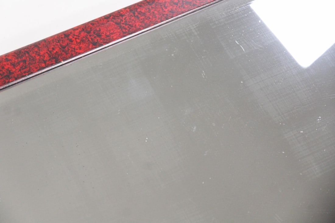 Red Lacquered Beveled Mirror - 5
