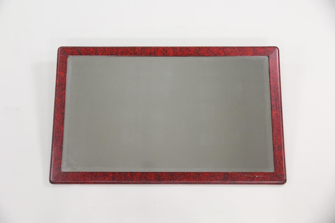 Red Lacquered Beveled Mirror - 8