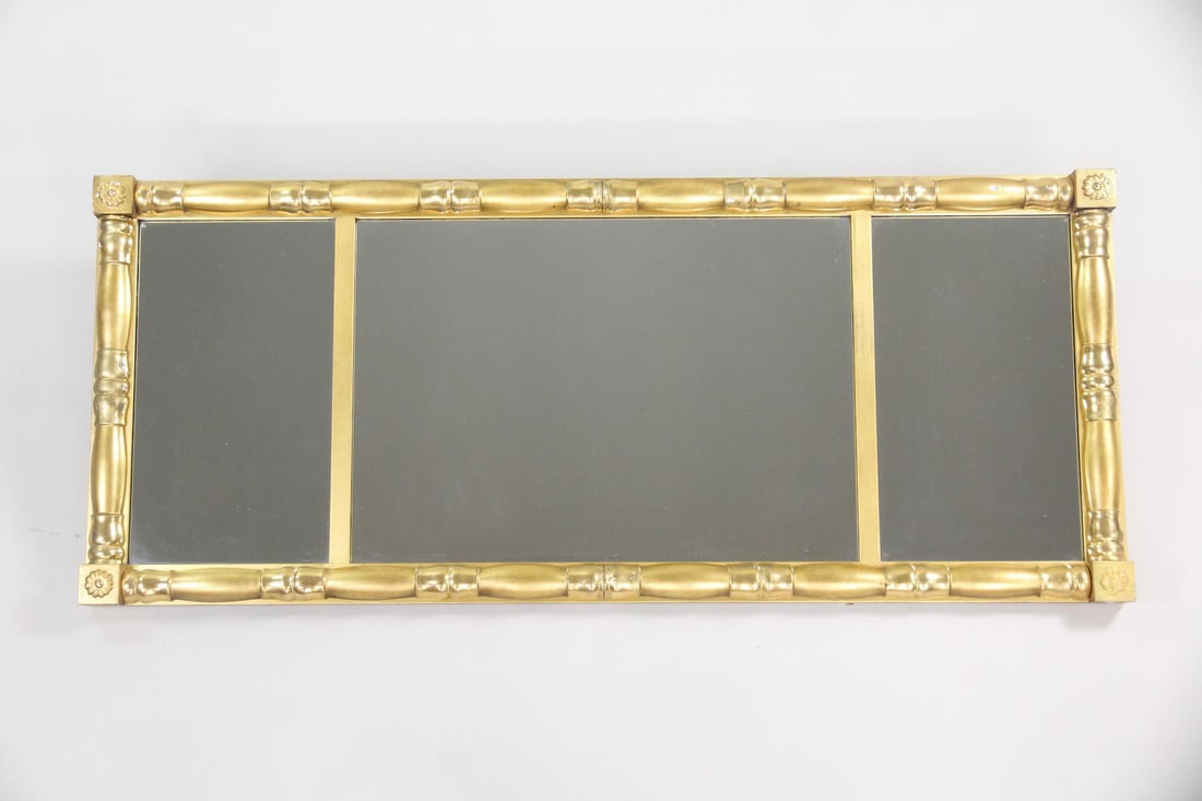 Federal Gold Gilt Three-Panel Long Mirror, Giltwood (1 of 10)