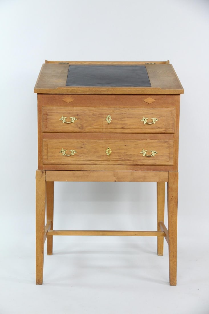 Danish Oak Tall Lift Top Slant Front Desk Podium, Henning Kjaernulf (1 of 11)