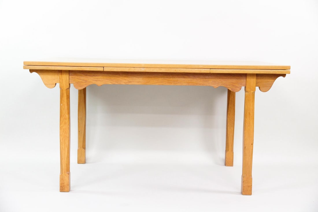 Danish Oak Dining Table with Scalloped Edge, Henning Kjaernulf (1 of 17)