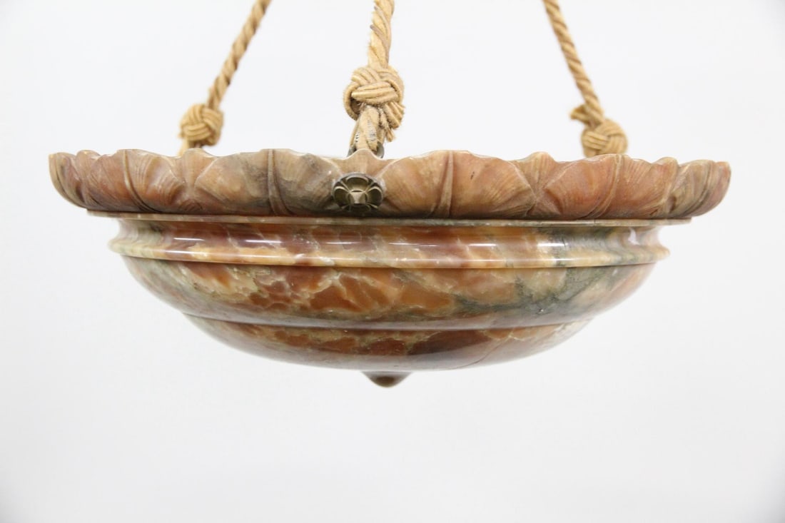 Art Nouveau Alabaster Hanging Lamp (1 of 12)