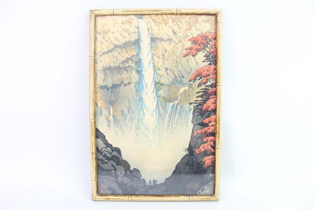 Shiro Kasamatsu Japanese Waterfall Wood Block Print (1 of 11)
