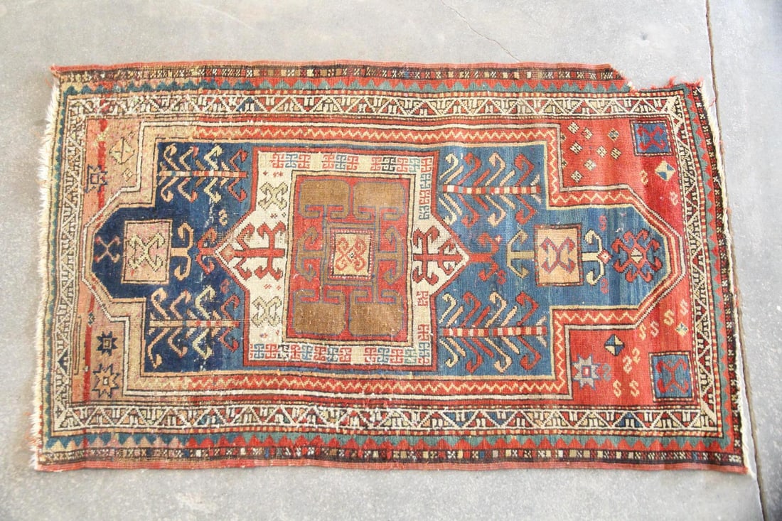 Caucasian Kazak Wool Prayer Rug (1 of 9)