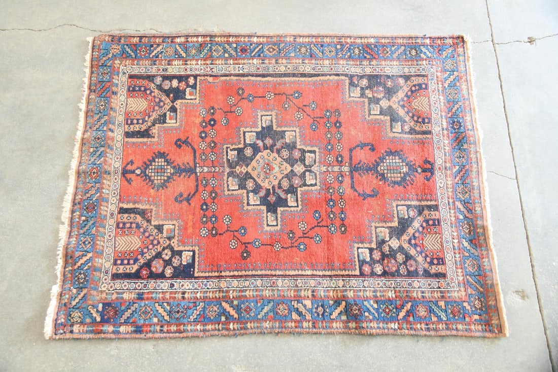 Geometric Persian Rug, Wool & Cotton (1 of 9)