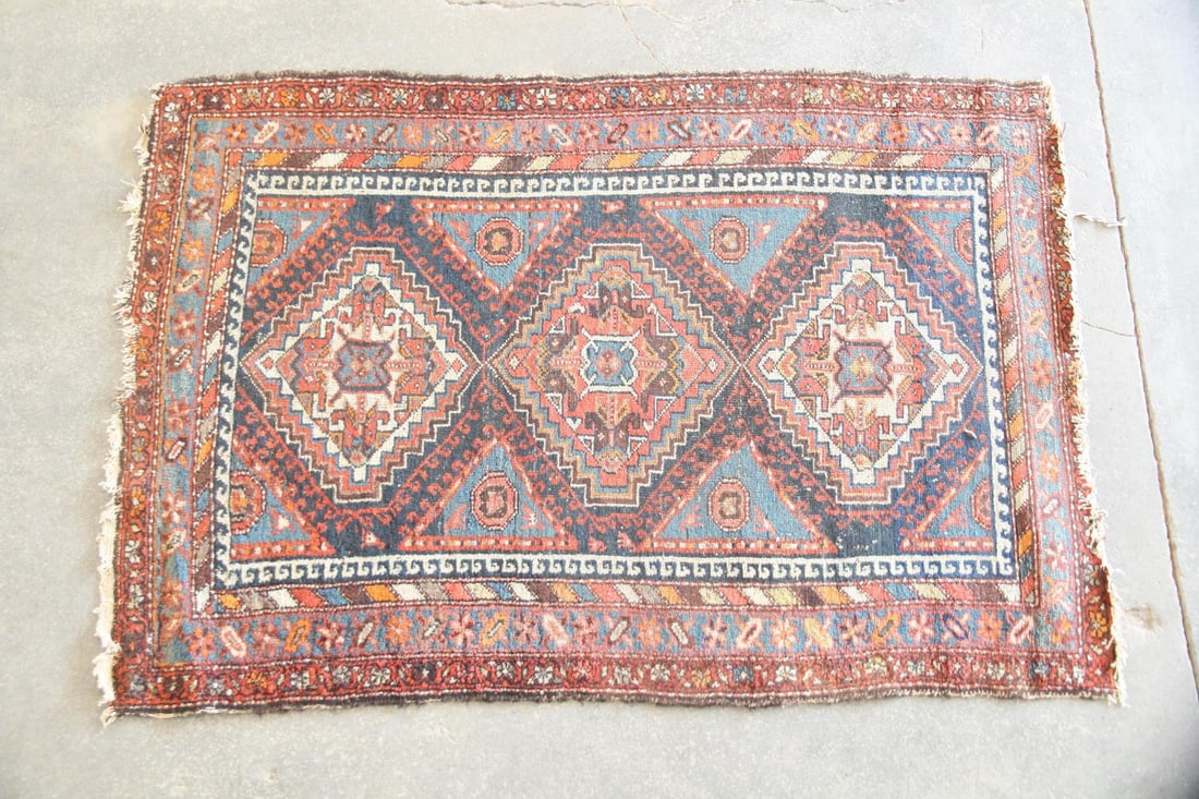 Persian Tribal Wool Rug, Triple Diamond Medallion (1 of 9)