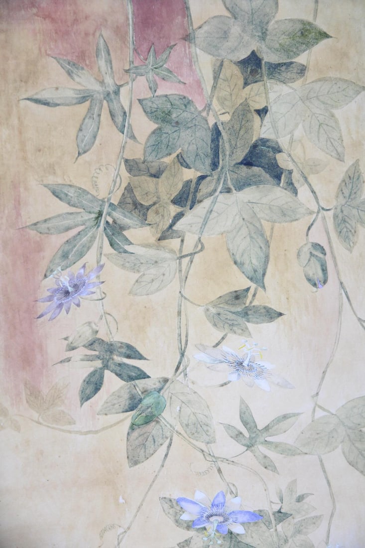 Victorian Painted 3 Panel Screen Room Divider - 4