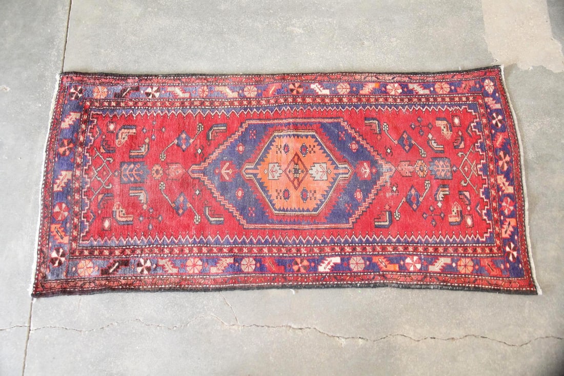 Persian Style Wool Rug with Hamadan Designs (1 of 10)