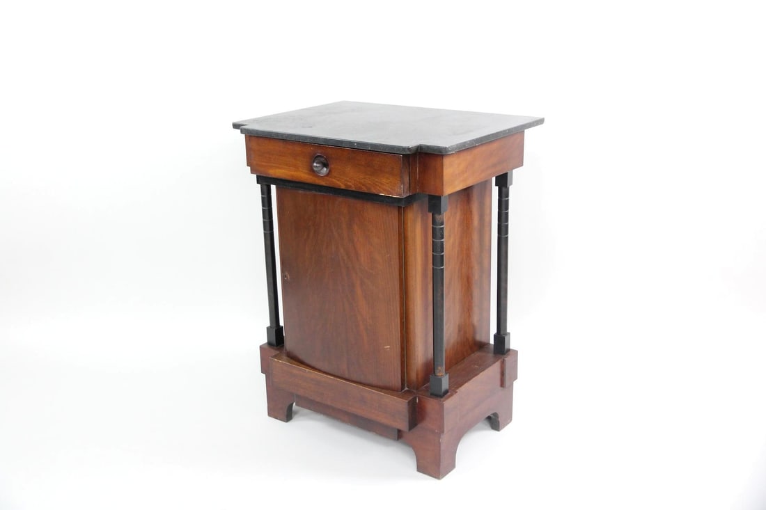 Wood & Marble Side Table, Nightstand (1 of 10)