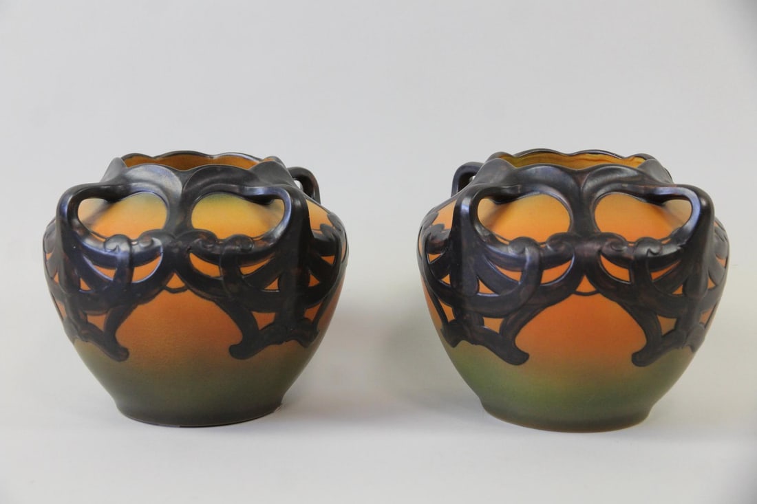 Pair of Karen Hagen for P. Ipsens Enke, Art Nouveau Ceramic Vases (1 of 9)