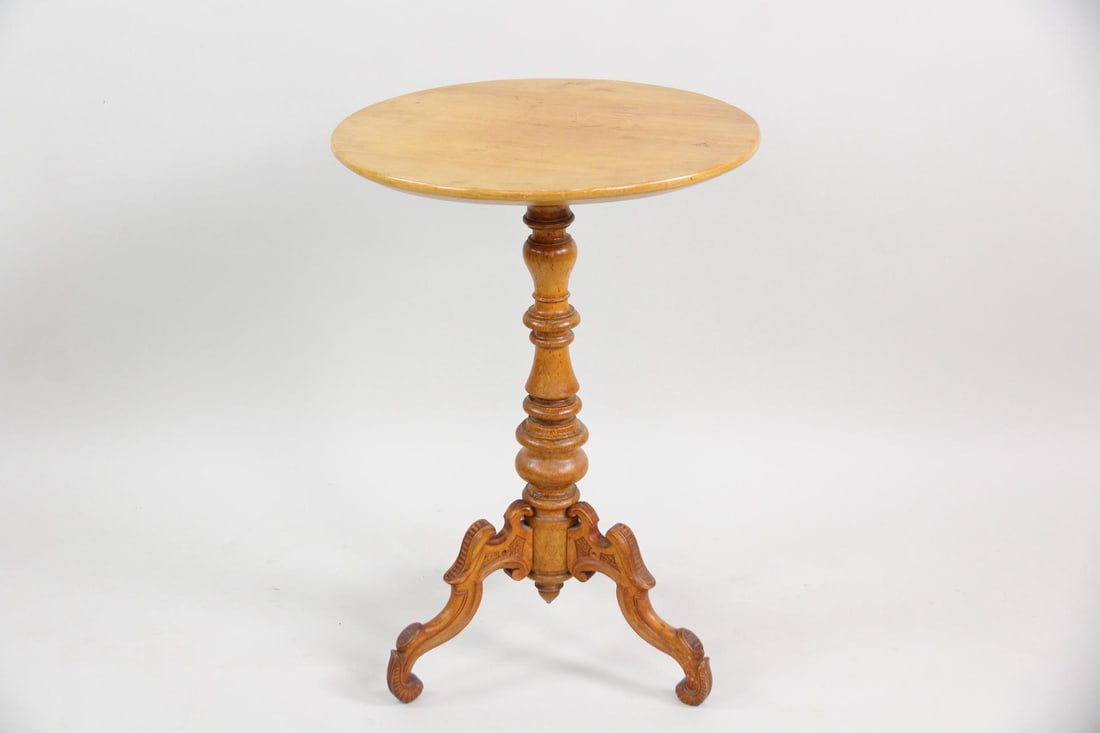 Victorian Walnut Pedestal Candle Stand Table (1 of 10)