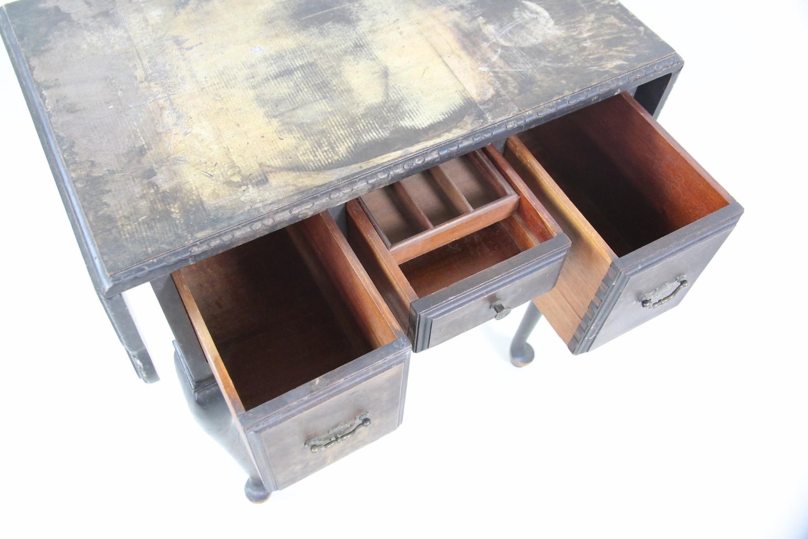 Queen Anne Lowboy Drop Leaf Work Table with Drawers - 2