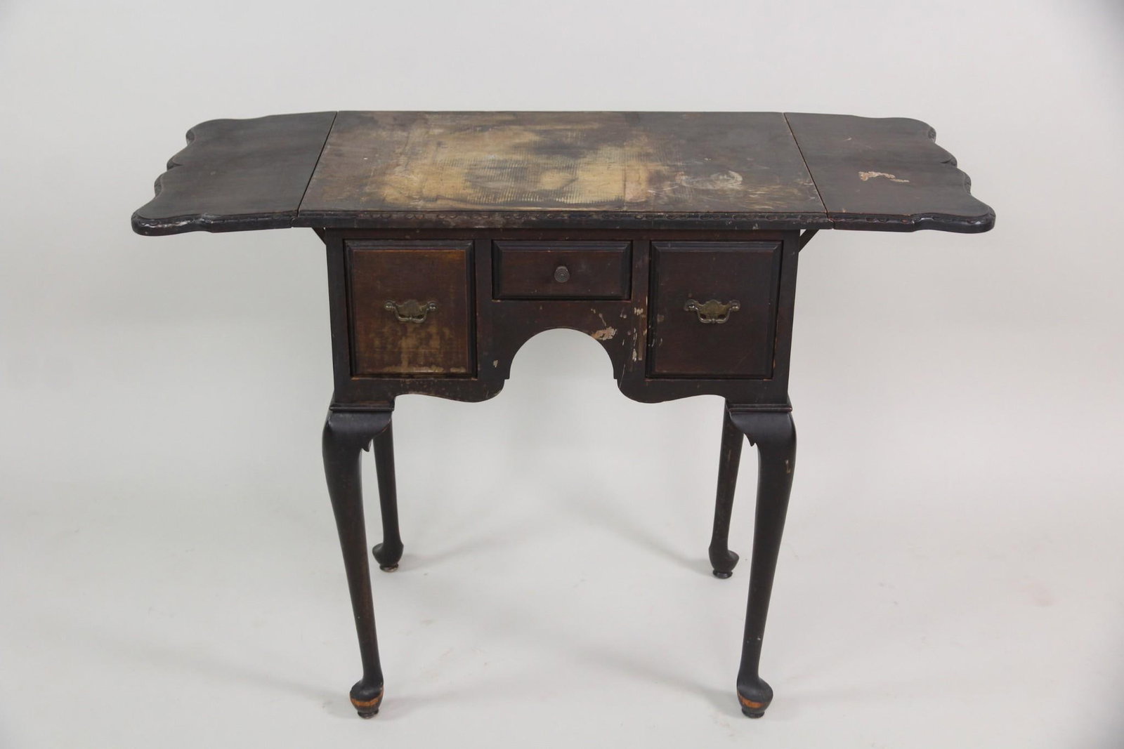 Queen Anne Lowboy Drop Leaf Work Table with Drawers - 3