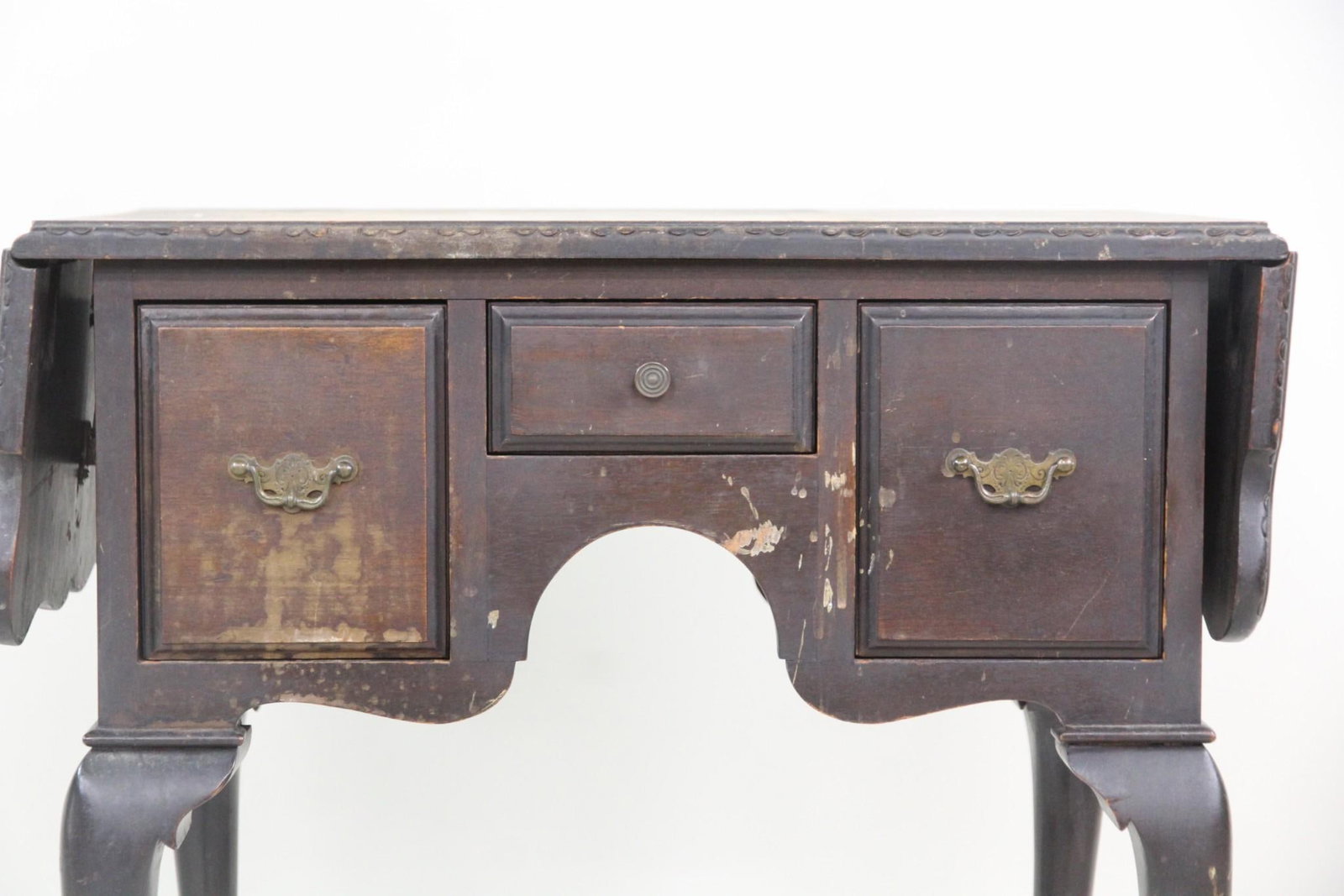 Queen Anne Lowboy Drop Leaf Work Table with Drawers - 9