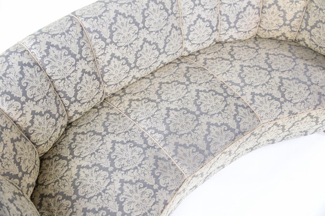 Blue Damask Banana Sofa - 7