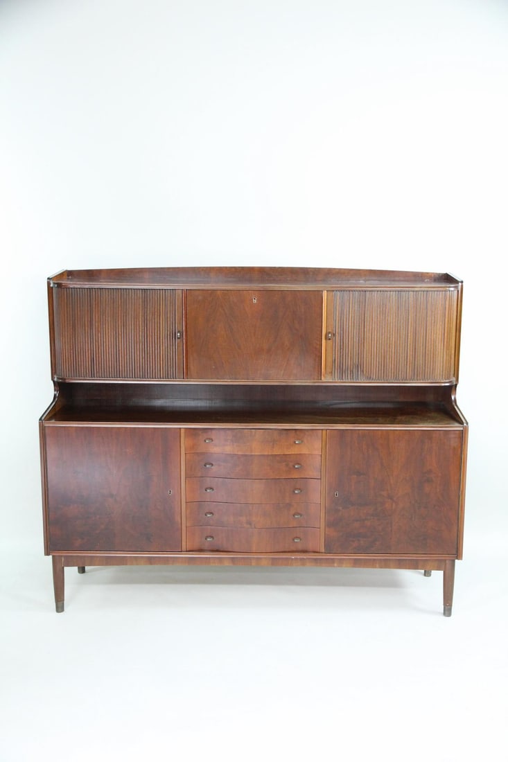 Art Deco Stepback Sideboard with Bar & Tambour Doors (1 of 13)