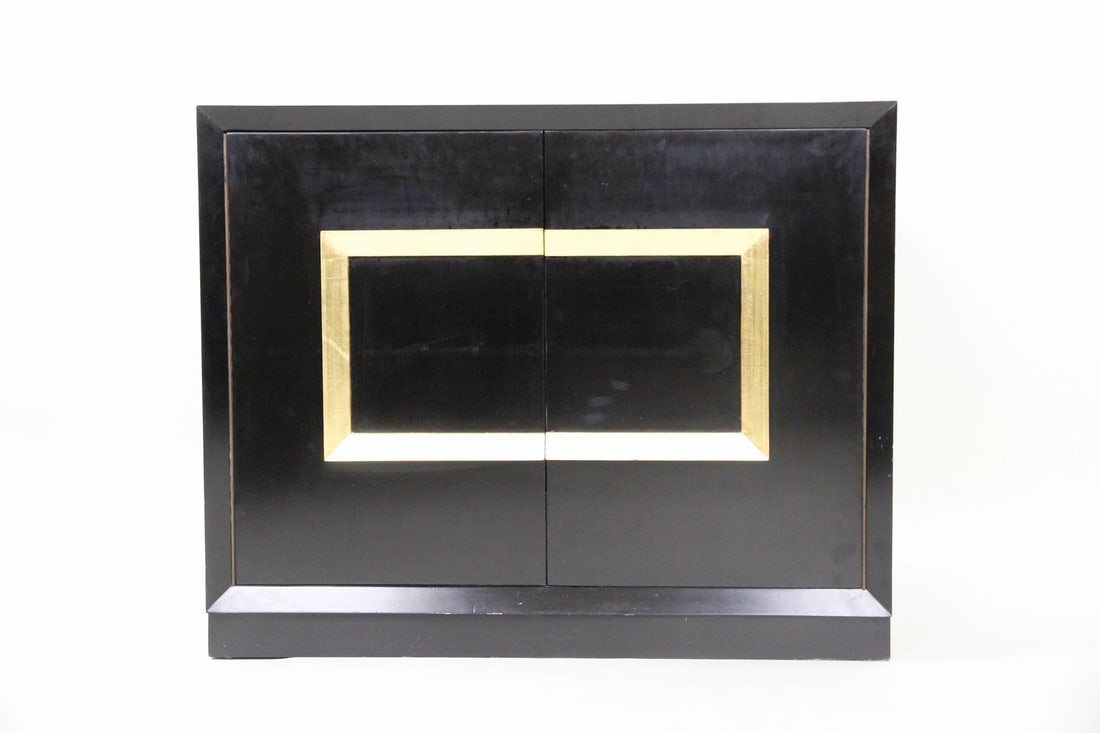 Black Lacquer & Gold Sideboard Storage Cabinet (1 of 12)