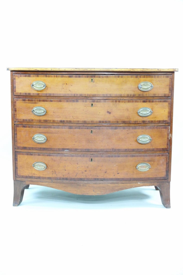 Federal 4 Drawer Bow Front Dresser with Thistle Pulls (1 of 14)