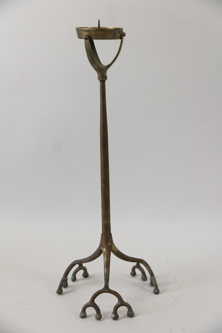 Art Nouveau Metal Root Candlestick after Tiffany (1 of 8)