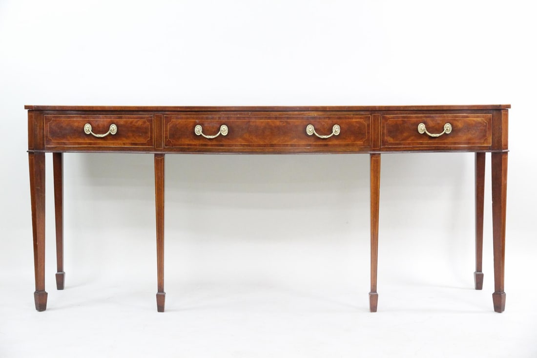 Sheraton Serpentine Console Table with Burl & Inlay (1 of 14)