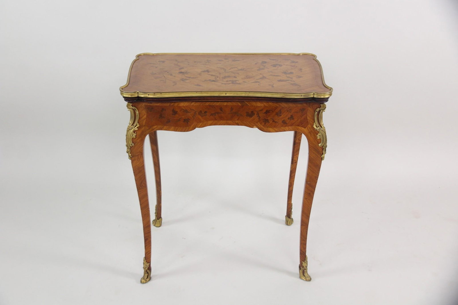 Bronze Mounted Louis XV Card Table with Floral Marquetry (1 of 11)