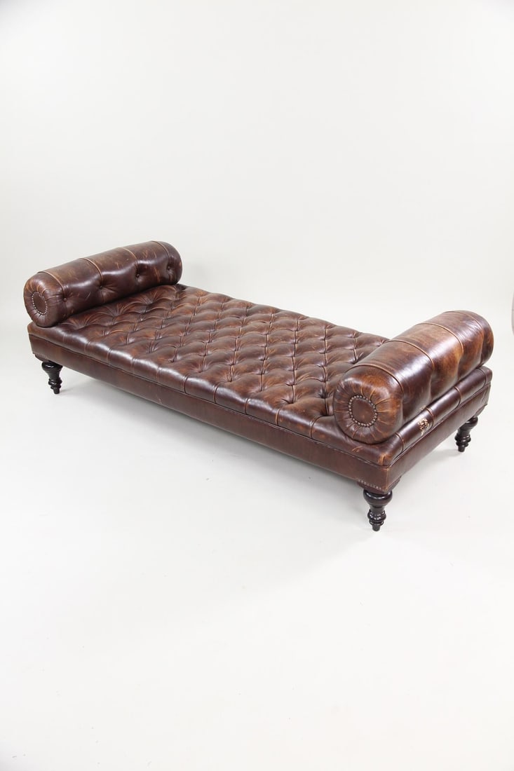 George Smith Aspinall Bench in Dark Brown Leather (1 of 12)