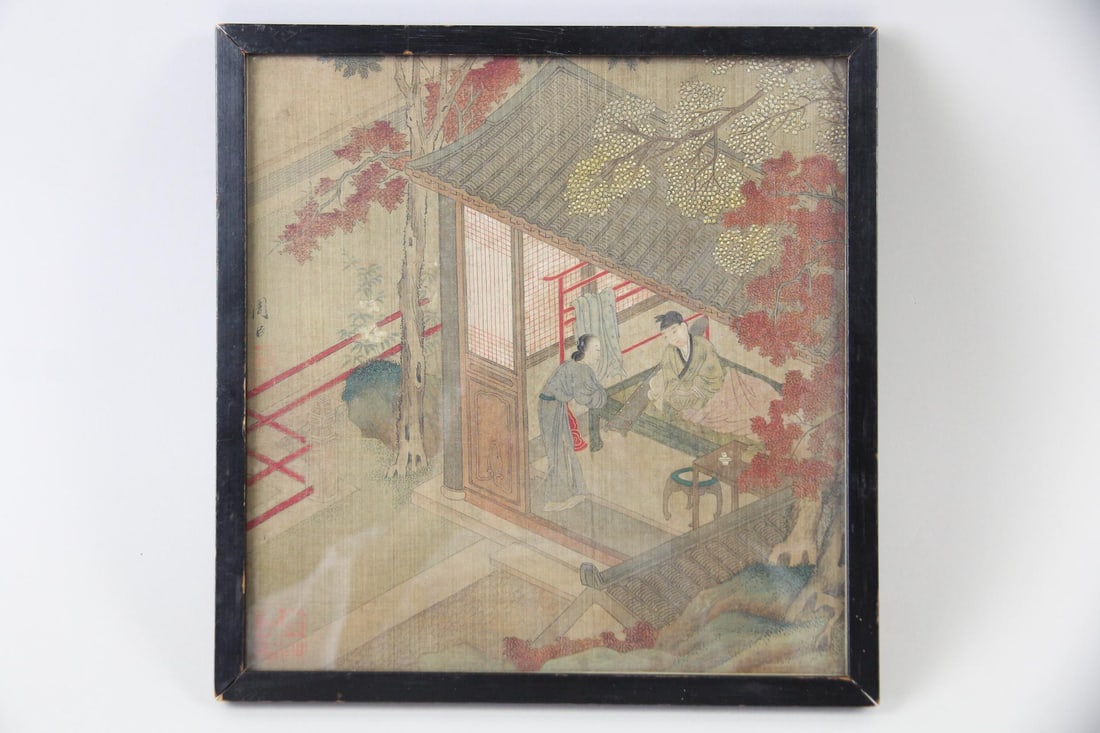 Chinese Ink and Color on Silk Painting, Spring Morning (1 of 8)