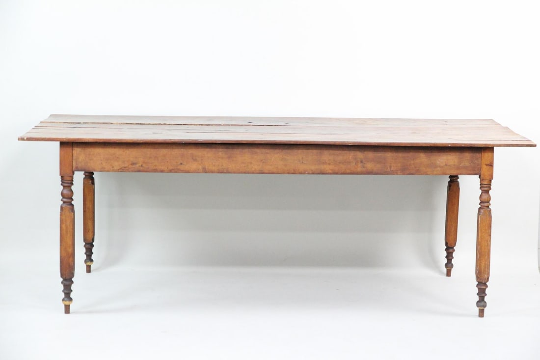 Farmhouse Harvest Table, Spindle Legs, 7 Ft (1 of 19)