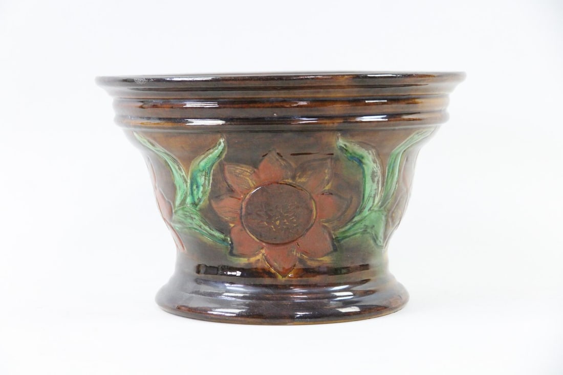 Herman A. Kahler Pottery Sunflower Jardiniere (1 of 6)