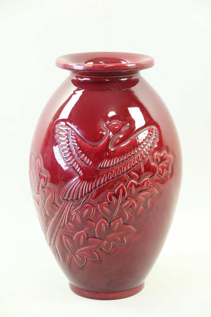 Knabstrup Oxblood Red Ceramic Vase (1 of 10)