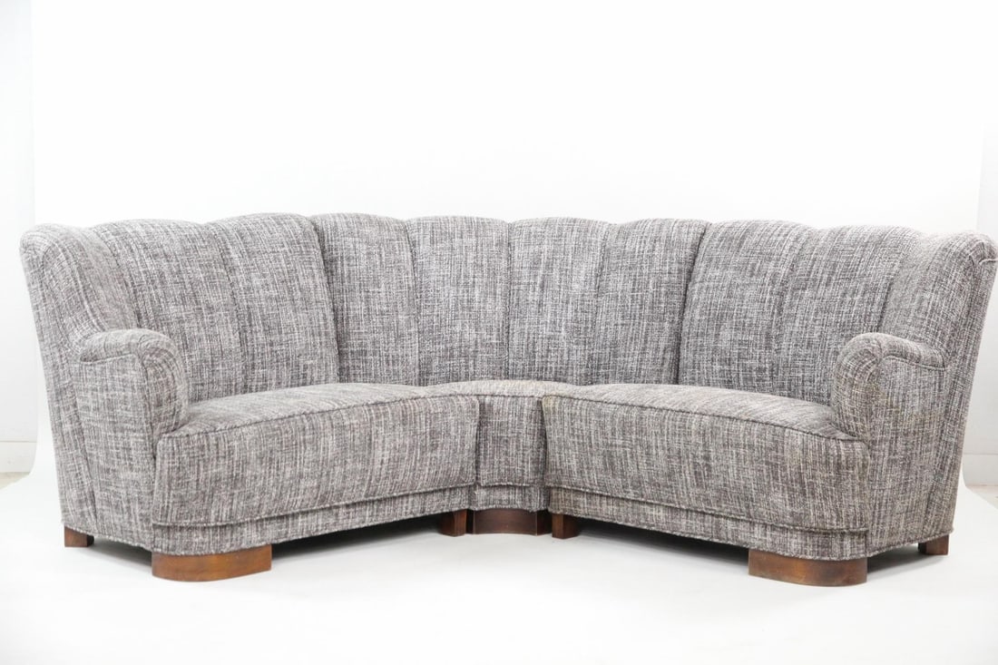 Danish Modular Banana Sofa, Gray Tweed, 1 of 2 (1 of 14)