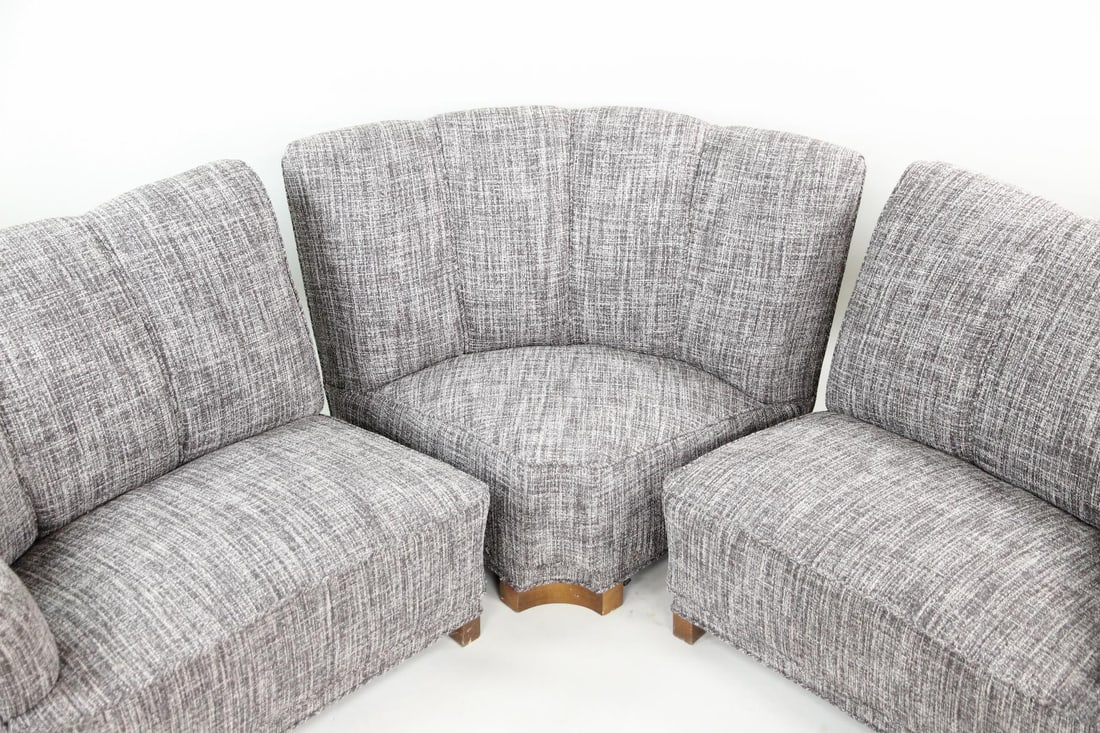 Danish Modular Banana Sofa, Gray Tweed, 2 of 2 (1 of 10)