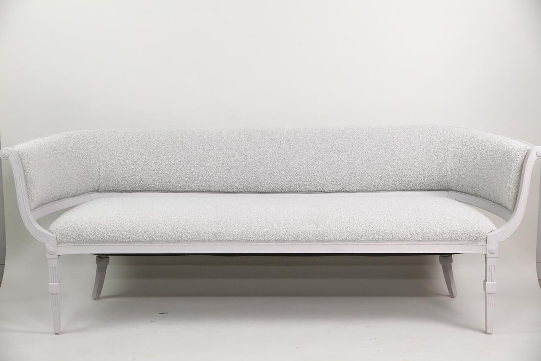 Gustavian Settee with Boucle Upholstery (1 of 11)