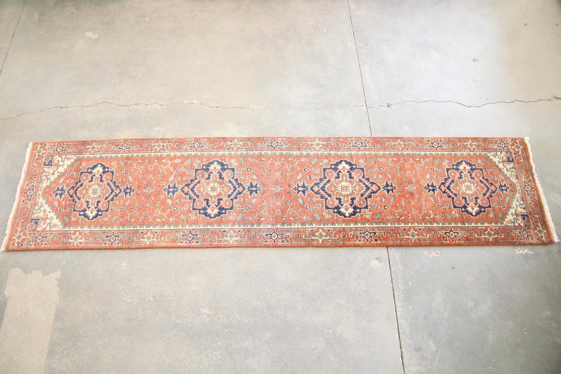 Persian Runner with Blue Medallions, 12 Ft (1 of 9)