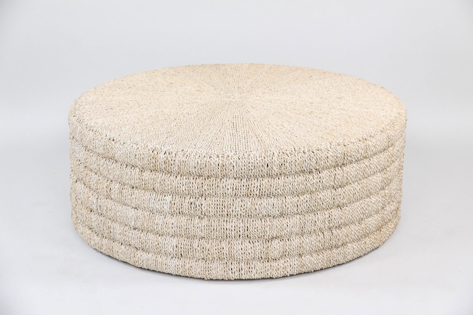 Organic Modern Drum Coffee Table, Pandan Rope (1 of 9)