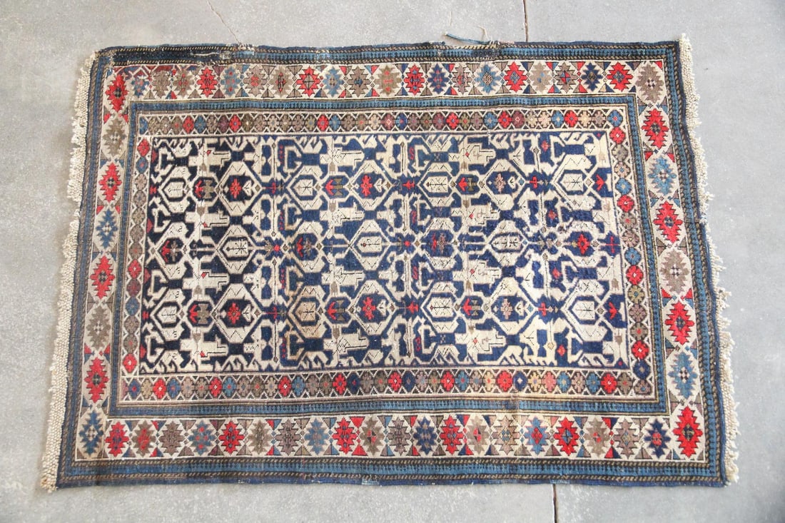 Caucasian Kuba Wool Rug, Geometric Lattice (1 of 12)