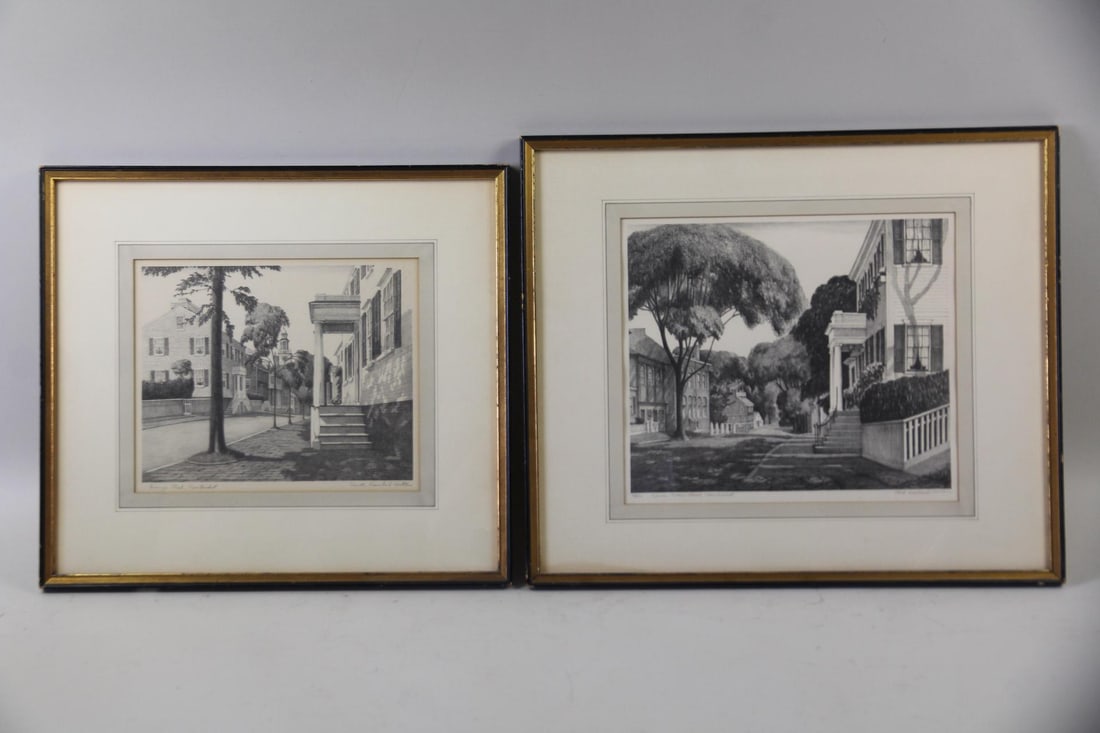 Pair of Lithographs, Nantucket Streets, by Ruth Haviland Sutton (1 of 13)