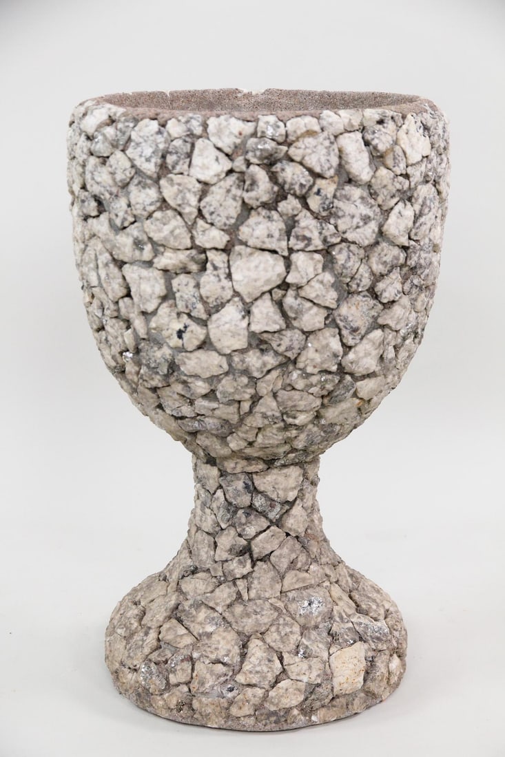 Quartz Stone Decorated Standing Planter, Folk Art (1 of 9)