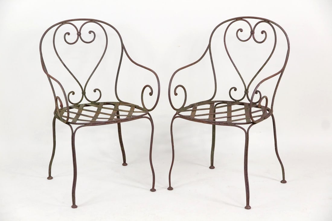 Pair of Wrought Iron Garden Patio Chairs (1 of 11)
