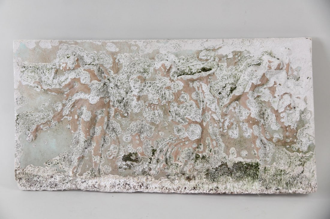 Cast Stone Garden Wall Plaque with 3 Dancing Women, Moss (1 of 10)