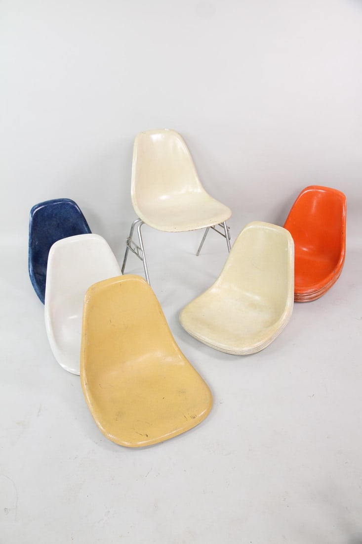 Lot of 13 Herman Miller Eames Chair Fiberglass Shells, Multicolor (1 of 15)
