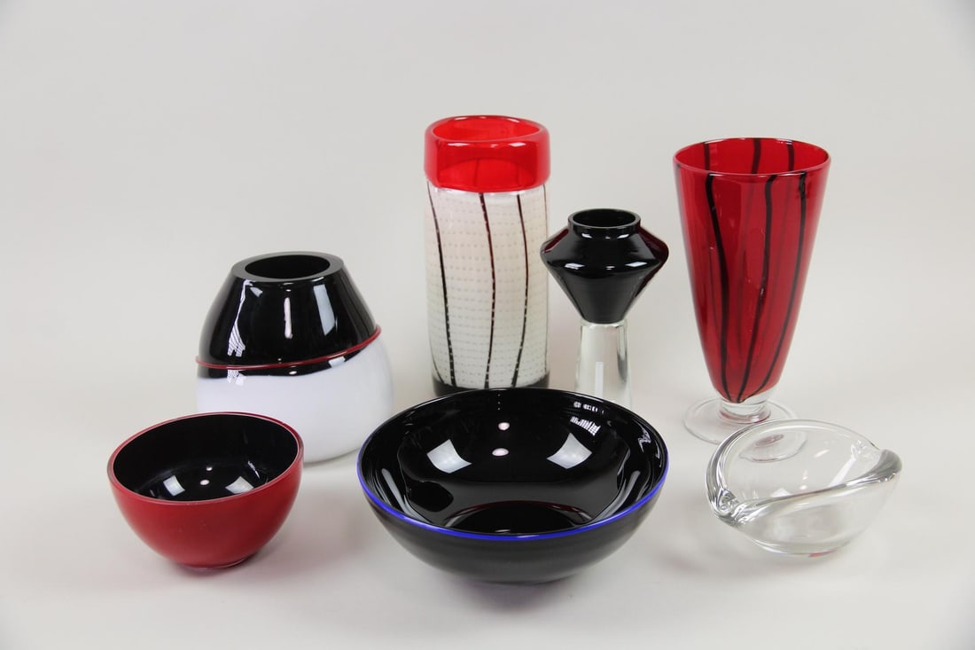Lot of 7 Art Glass Bowls & Vases, Murano & Rosenthal (1 of 18)