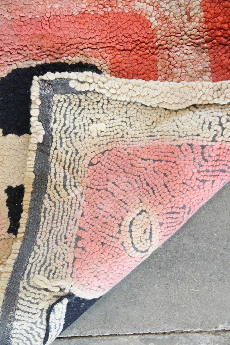 Abstract Geometric Hooked Wool Rug - 10