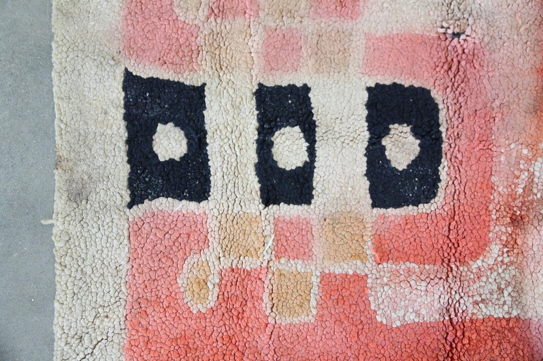 Abstract Geometric Hooked Wool Rug - 2