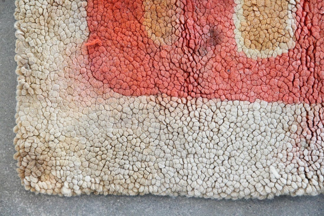 Abstract Geometric Hooked Wool Rug - 3